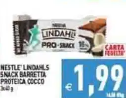Iperfamily Nestle lindahls snack barretta proteica cocco offerta