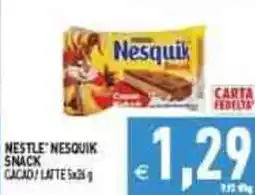 Iperfamily Nestle nesquik snack cacao/ latte offerta