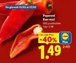 Lidl Peperoni Bue rossi offerta
