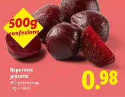 Lidl Rape rosse precotte offerta