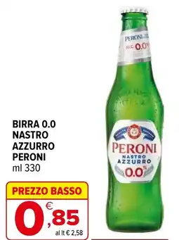 Iperal Birra 0.0 nastro azzurro PERONI offerta