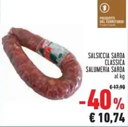 Conad Salsiccia sarda classica salumeria sarda offerta