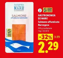 Lidl GASTRONOMIA DI MARE Salmone affumicato Norvegese offerta