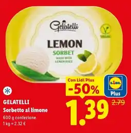 Lidl GELATELLI Sorbetto al limone offerta