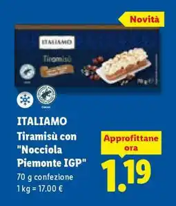 Lidl ITALIAMO Tiramisù con 'Nocciola Piemonte IGP' offerta