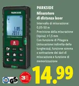 Lidl PARKSIDE Misuratore di distanza laser offerta