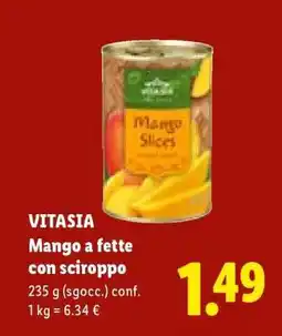 Lidl Vitasia Mango a fette con sciroppo offerta