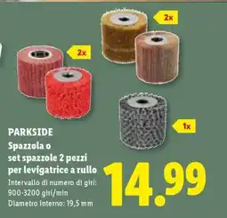 Lidl PARKSIDE Spazzola o set spazzole 2 pezzi per levigatrice a rullo offerta