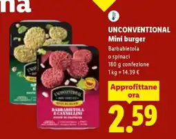 Lidl UNCONVENTIONAL Mini burger offerta