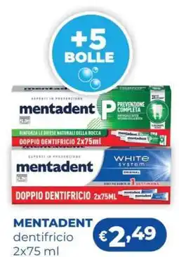 Acqua & Sapone MENTADENT dentifricio 2x75 ml offerta