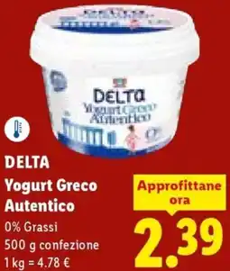 Lidl DELTA Yogurt Greco Autentico offerta