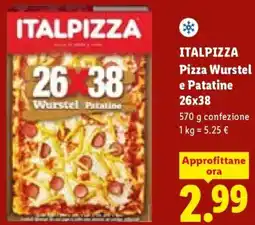 Lidl ITALPIZZA Pizza Wurstel e Patatine 26x38 offerta