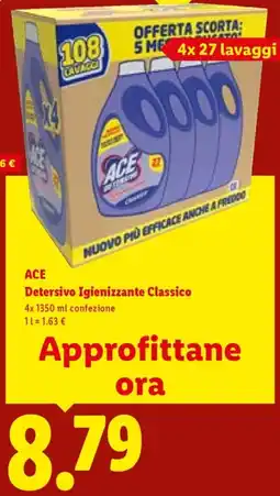 Lidl ACE Detersivo Igienizzante Classico offerta