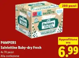 Lidl PAMPERS Salviettine Baby-dry Fresh offerta