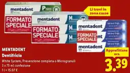 Lidl MENTADENT Dentifricio offerta
