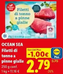 Lidl OCEAN SEA Filetti di tonno a pinne gialle offerta