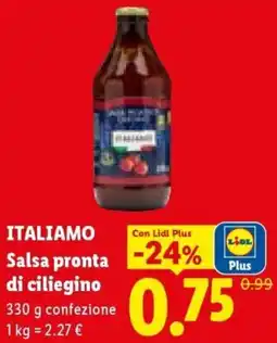 Lidl ITALIAMO Salsa pronta di ciliegino offerta