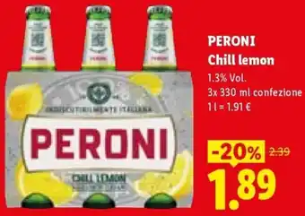 Lidl PERONI Chill lemon offerta