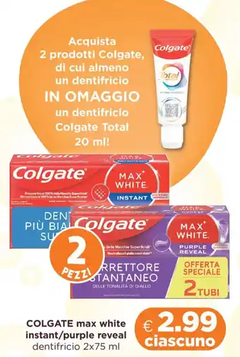 COLGATE max white instant/purple reveal dentifricio