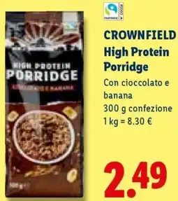 Lidl CROWNFIELD High Protein Porridge offerta