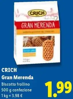Lidl CRICH Gran Merenda offerta