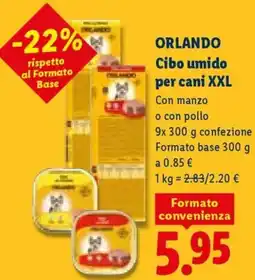 Lidl ORLANDO Cibo umido per cani XXL offerta