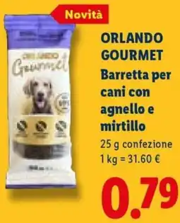 Lidl ORLANDO GOURMET Barretta per cani con agnello e mirtillo offerta