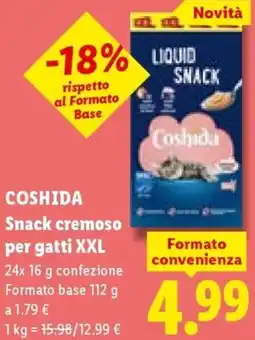 Lidl COSHIDA Snack cremoso per gatti XXL offerta