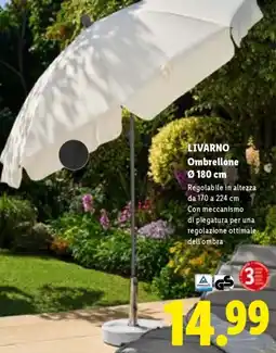 Lidl LIVARNO Ombrellone Ø 180 cm offerta