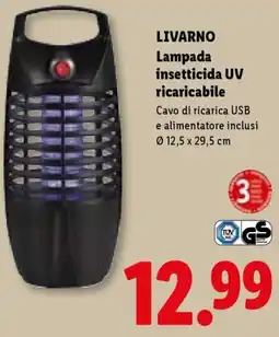 Lidl LIVARNO Lampada insetticida UV ricaricabile offerta