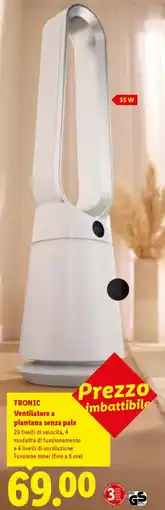 Lidl TRONIC Ventilatore a piantana senza pale offerta