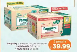 Acqua & Sapone Pampers baby-dry pannolini tradizionale, mutandino offerta