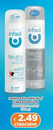 Acqua & Sapone Infasil neutro extra delicato/ tripla protezione deodorante spray offerta