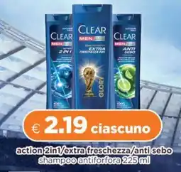 Acqua & Sapone CLEAR action 2in1/extra freschezza/anti sebo shampoo antiforfora offerta