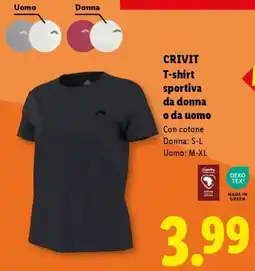 Lidl CRIVIT T-shirt sportiva da donna o da uomo offerta