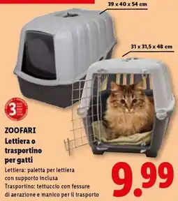 Lidl ZOOFARI Lettiera o trasportino per gatti offerta