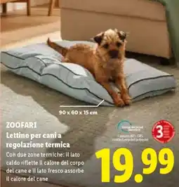 Lidl ZOOFARI Lettino per cani a regolazione termica offerta