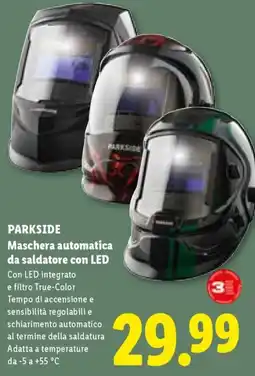 Lidl PARKSIDE Maschera automatica da saldatore con LED offerta