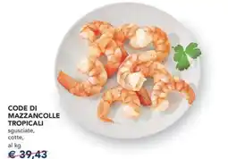 Esselunga Code di mazzancolle tropicali sgusciate, cotte offerta