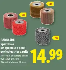 Lidl PARKSIDE Spazzola o set spazzole 2 pezzi per levigatrice a rullo offerta