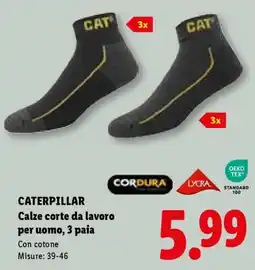 Lidl CATERPILLAR Calze corte da lavoro per uomo, 3 paia offerta