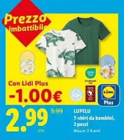 Lidl LUPILU T-shirt da bambini, 2 pezzi offerta
