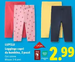 Lidl LUPILU Leggings capri da bambina, 2 pezzi offerta