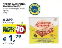Esselunga Piadina la dispensa romagnola igp all'olio extra vergine d'oliva offerta
