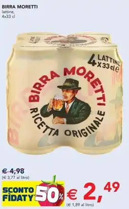 Esselunga Birra moretti lattine offerta