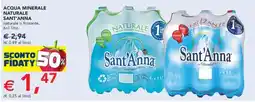 Esselunga Acqua minerale naturale sant'anna naturale o frizzante offerta