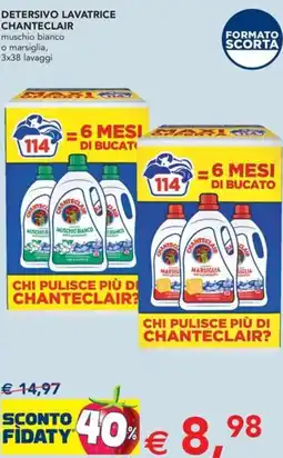 Esselunga Detersivo lavatrice chanteclair muschio bianco o marsiglia offerta