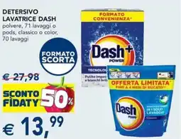 Esselunga Detersivo lavatrice dash polvere, o pods, classico o color offerta