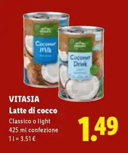 Lidl VITASIA Latte di cocco offerta