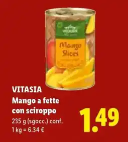 Lidl VITASIA Mango a fette con sciroppo offerta